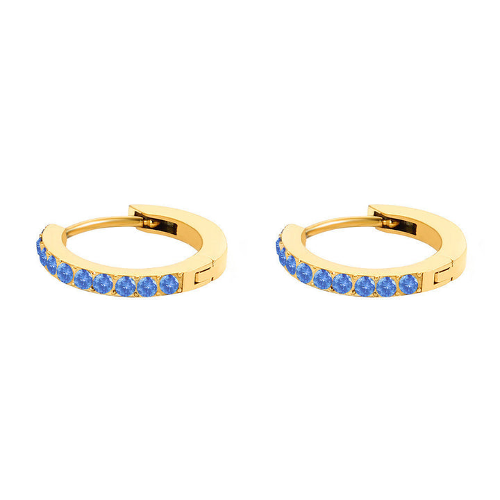 Light Luxury Full Diamond Round Ring Earrings Ear Clip Jewelry