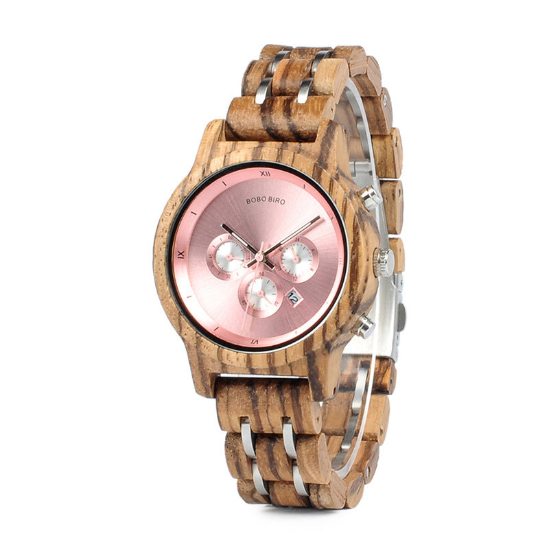 Reloj casual de la moda de la moda de grano de madera para hombres