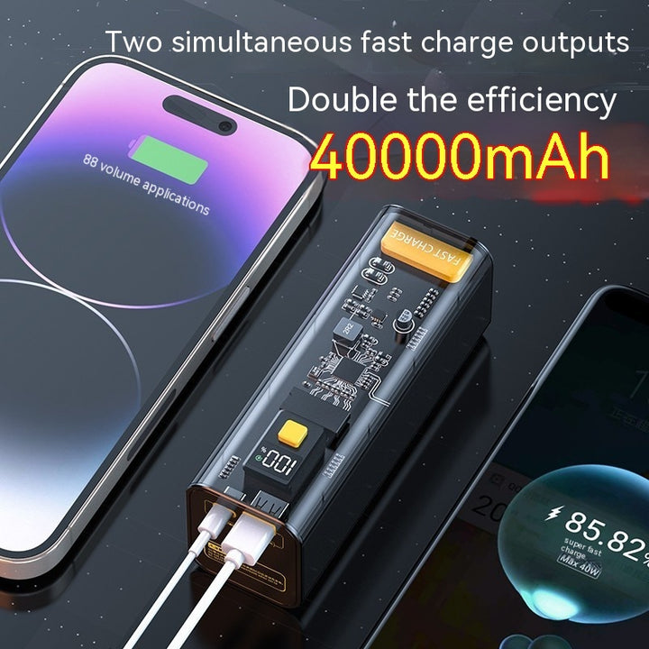 PD Fast Charge 225W пънк прозрачен 40000 Ma Power Bank