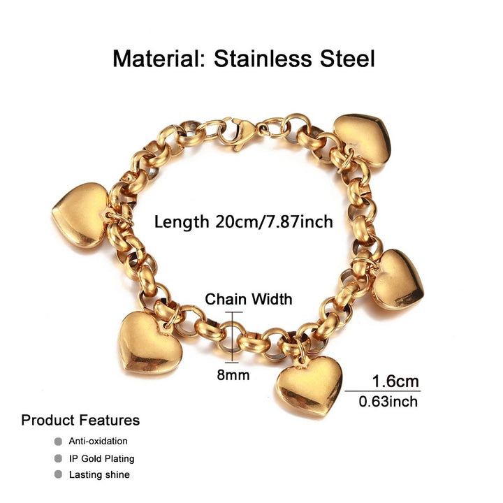 Stainless Steel Love Pendant Ring Chain Tassel Temperamental Bracelet