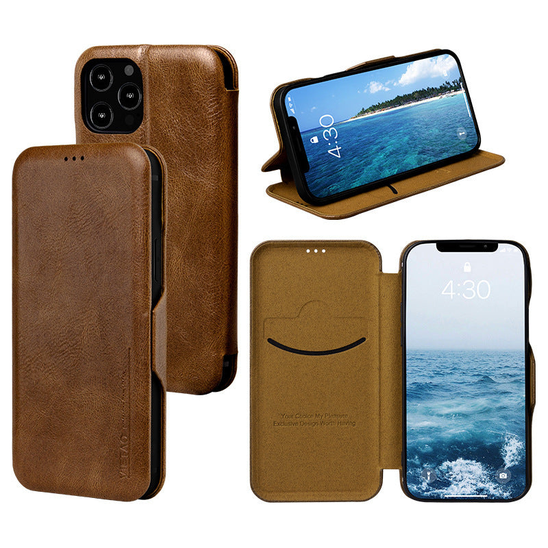 Flip Phone Leather Case voor iPhone13Pro