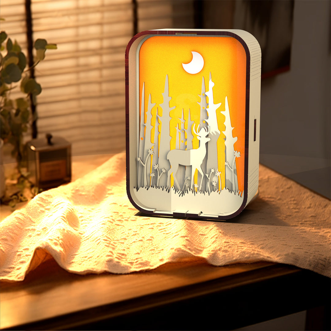 Woodcarving Licht Creatief geschenk Minimalistisch bed nachtlicht Decoratie Desktop Decoratie Verjaardagscadeau