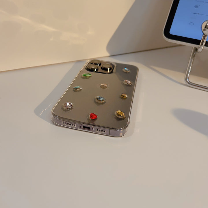 Kolmiulotteinen värikäs kristalli-epoksi pehmeä matkapuhelinlaatikko