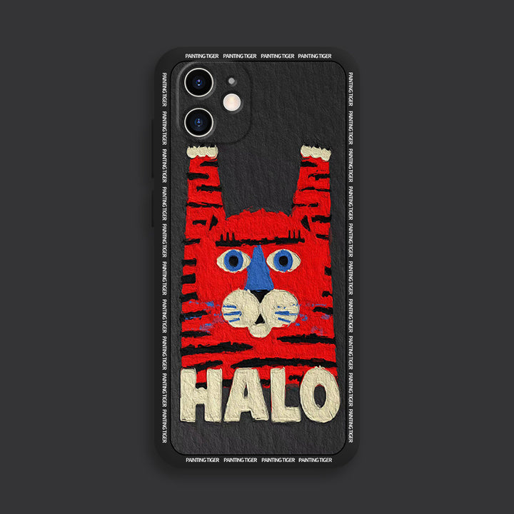 Folyékony szilikon személyiség kreatív pár Hello Tiger mobiltelefon tok