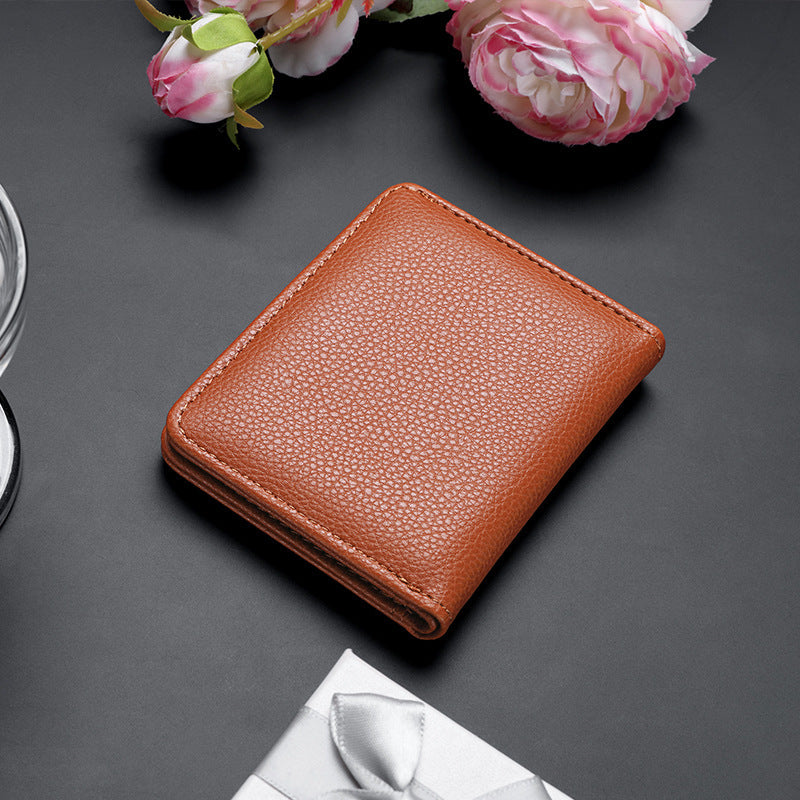 Fashion Casual Money Lychee Pattern Short Wallet