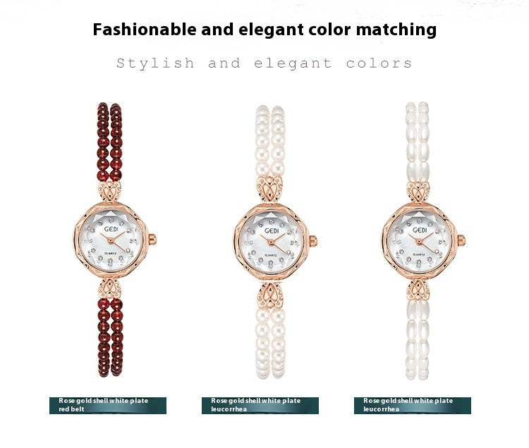 Niche Creative en enigszins luxe Pearls Strap -horloge voor dames