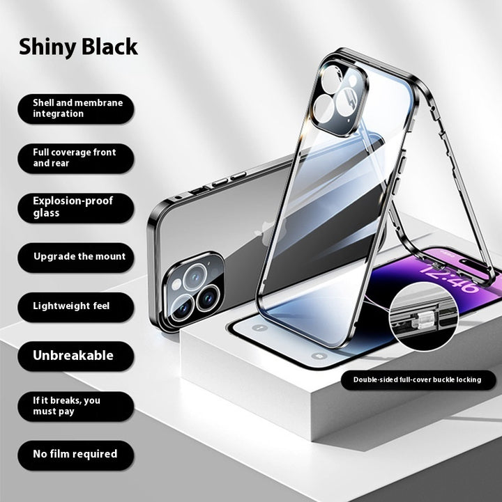 Applicable To 16 Series Double-sided Glass Ultra-thin Magnetic Drop-resistant Phone Case