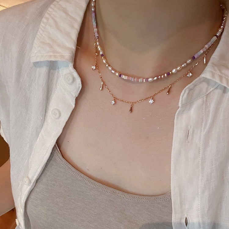 Eenvoudige strass waterdruppel ketting voor vrouwen