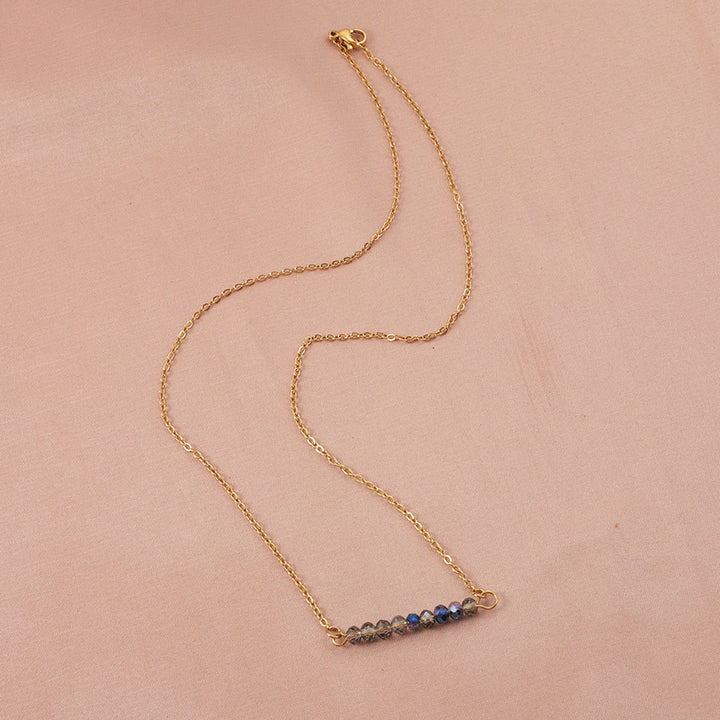 Collier en pierre en verre de 4 mm chaîne en acier inoxydable