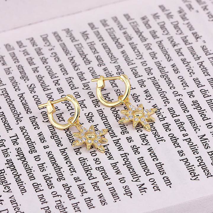 S925 Sterling Silver Ins Creative Mini Mini les boucles d'oreilles en diamant en diamant en diamant