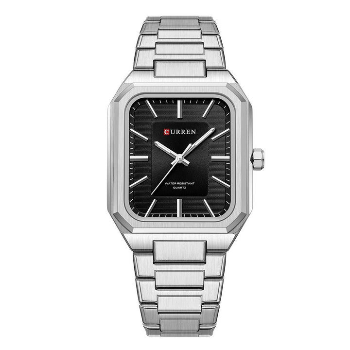 Herren Fashion Steel Band Business Square Quartz Uhr