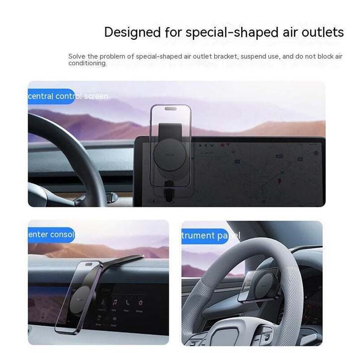 Support de téléphone mobile magnétique Bendable Car Chargeur Wireless Chargeur Téléphone 15W Car Dash Mount compatible avec le téléphone