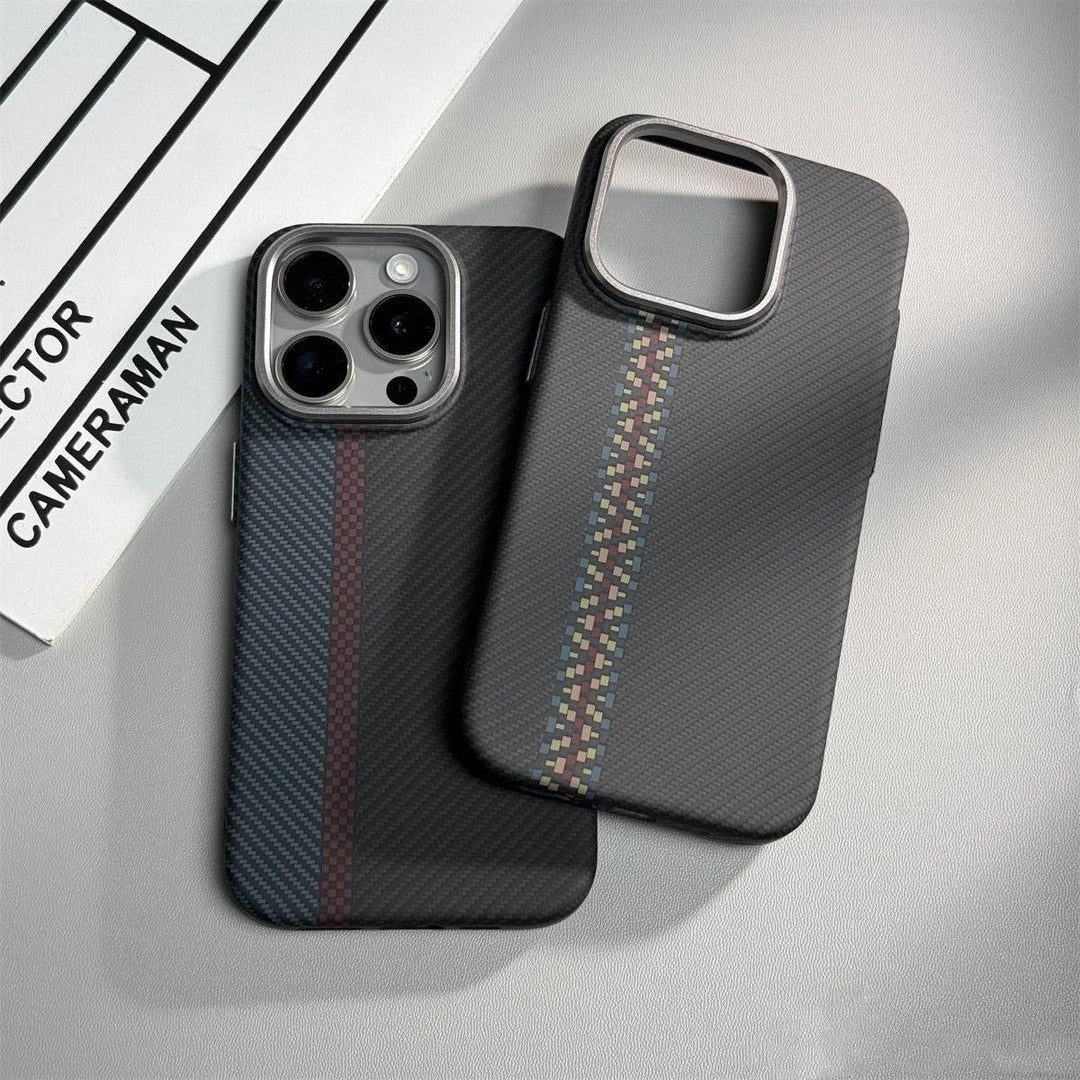 Magnetic Carbon Fiber Pattern Drop-resistant Mobile Phone Protective Case