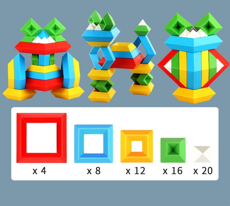 Kids Rainbow Tower Ring de madera Jenga Color Cognitivo Set Formas Bloques de construcción Montessori Juguetes educativos para niños