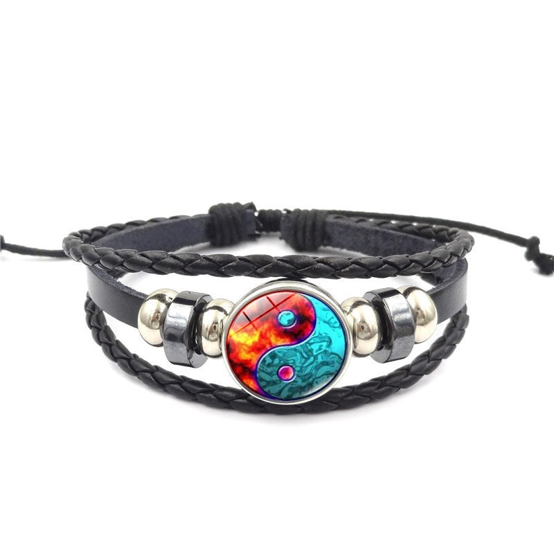 Men's Retro Punk Multi-layer Beaded Weave Bracelet