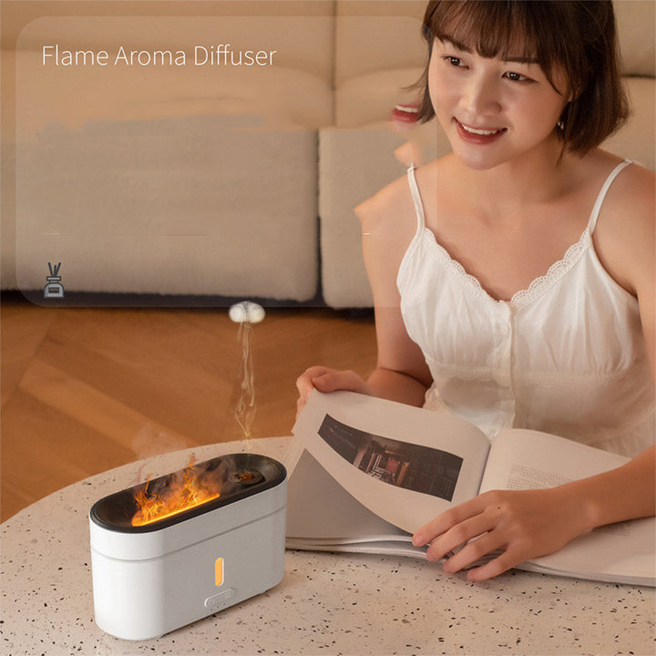 Flame Lamp Humidifier Aromatherapy Machine Household Flame Lamp Fog Spectrometer Humidifier For Home