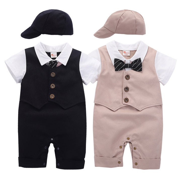 Mode Babykleidung Sommer kurzärmelige Gentleman Jumpsuit Strampler