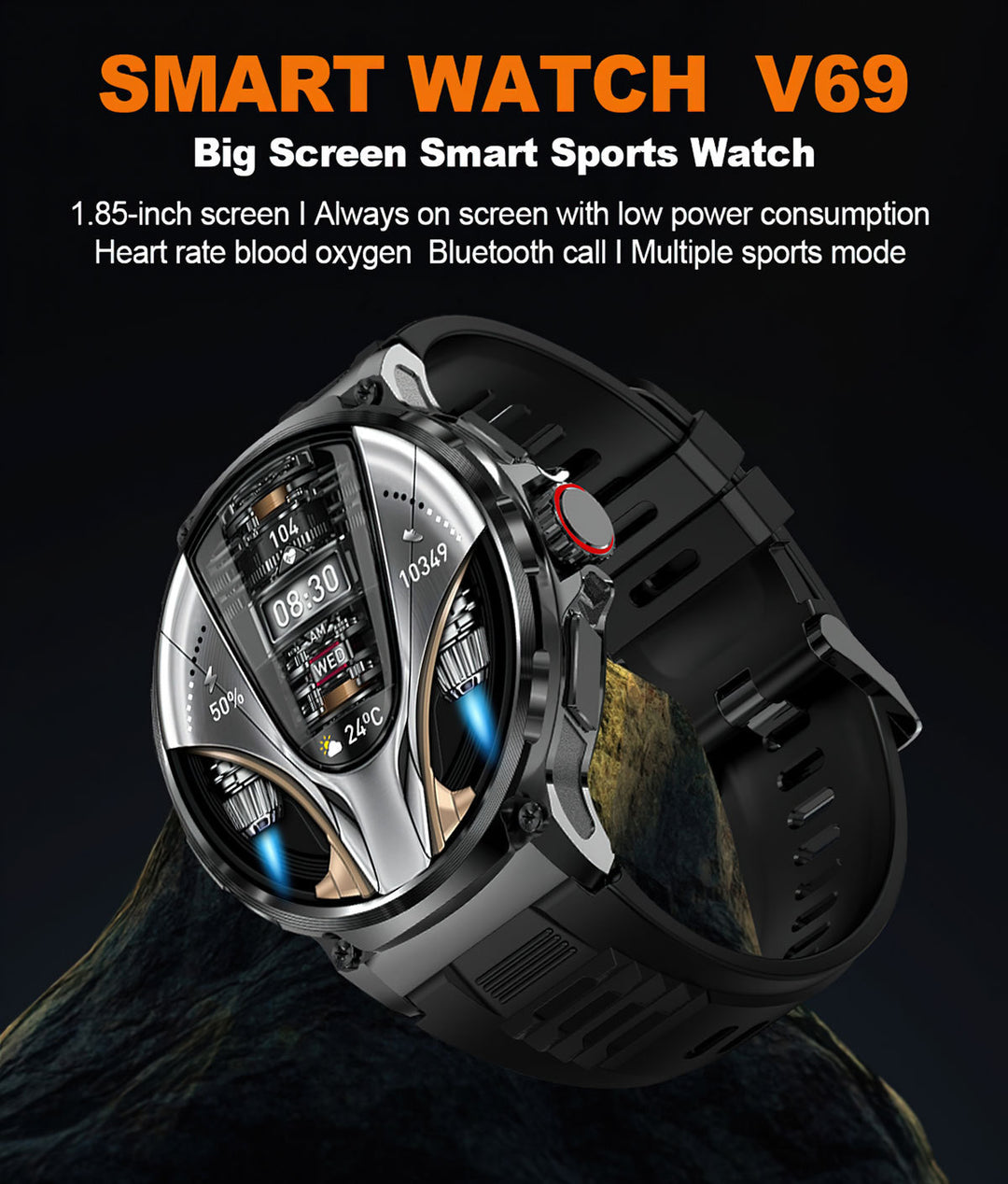 HD stor skärm Smart Watch Bluetooth Calling Heart Rate Blood Oxygen Monitoring