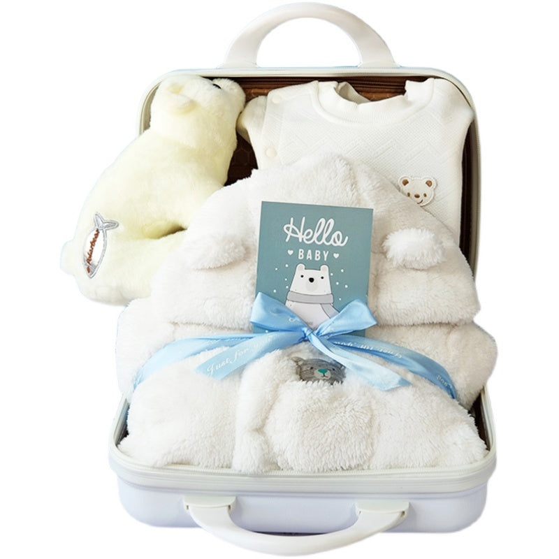 Бебешка подаръчна кутия дебела ватирана полярна мечка комбинезон за мъже и жени