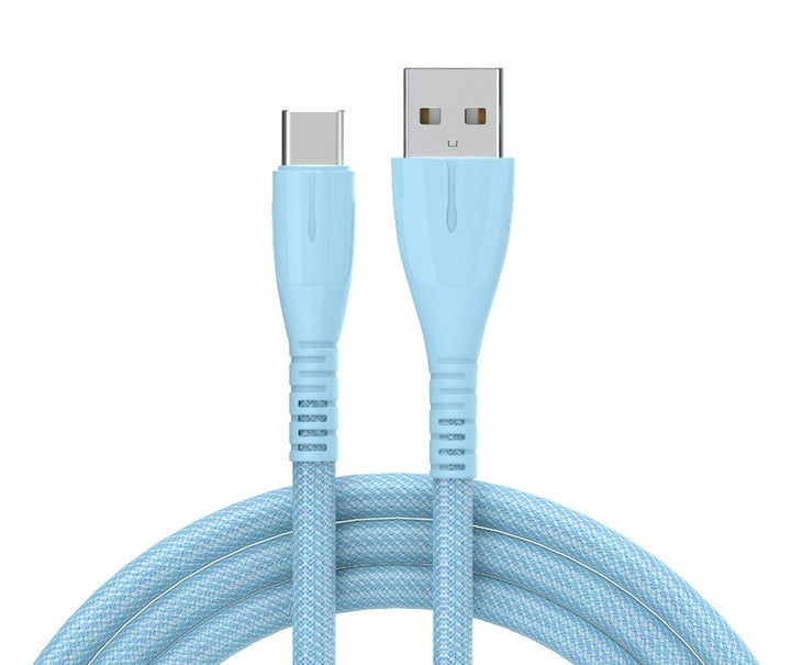 Quick Charge QC30 Charging Cable Nylon Braided Mobile Phone USB Cable With Indicator Light