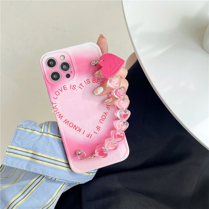 Compatible with Apple , Simple Gradient Love Chain Phone Case