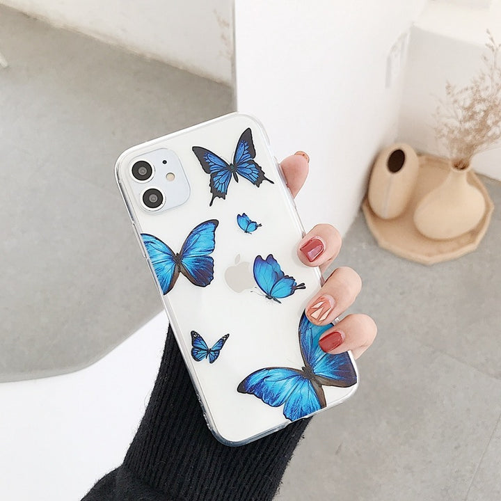 Case de téléphone applicable Silicone Butterfly Couverture de protection Creative Soft Shell