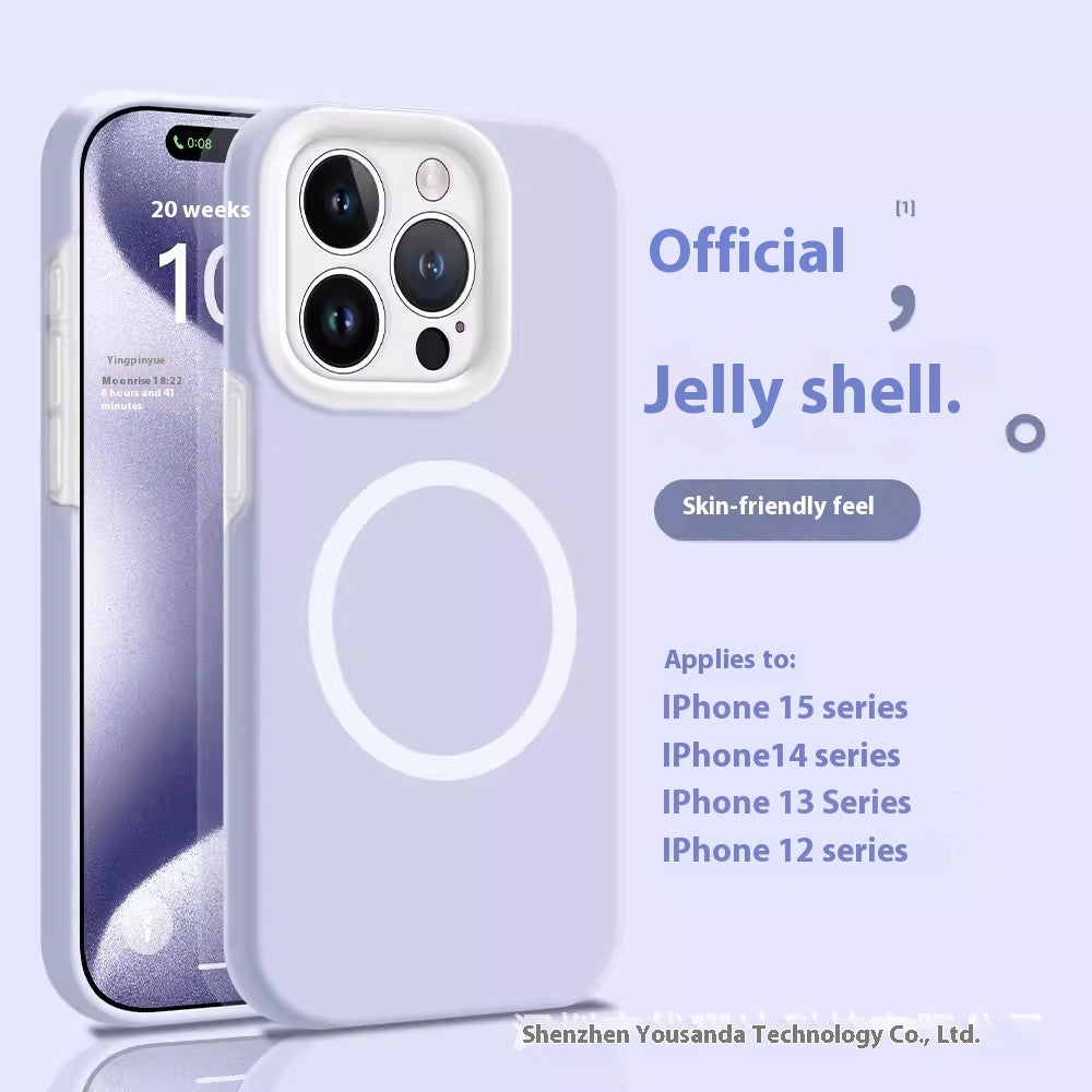 Étui de téléphone à gel de silice magnétique à jelly liquide