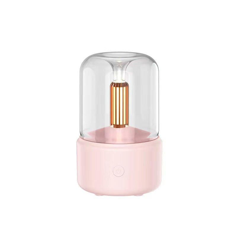 Atmosphäre Lichtbefeuchter Kerzenlicht Aroma Diffusor tragbar 120 ml Elektrische USB-Luftbefeuchter cooler Nebelhersteller Fogger 8-12 Stunden mit LED-Nachtlicht