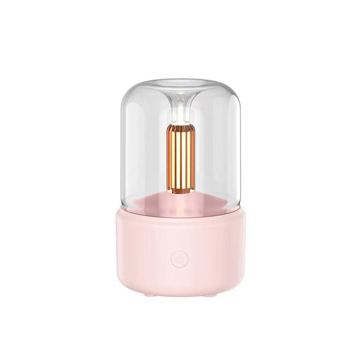 Atmosfeer licht luchtbevochtiger kaarslicht aroma diffuser draagbare 120 ml elektrische USB luchtbevochtiger koele mistmaker Fogger 8-12 uur met LED-nachtlicht