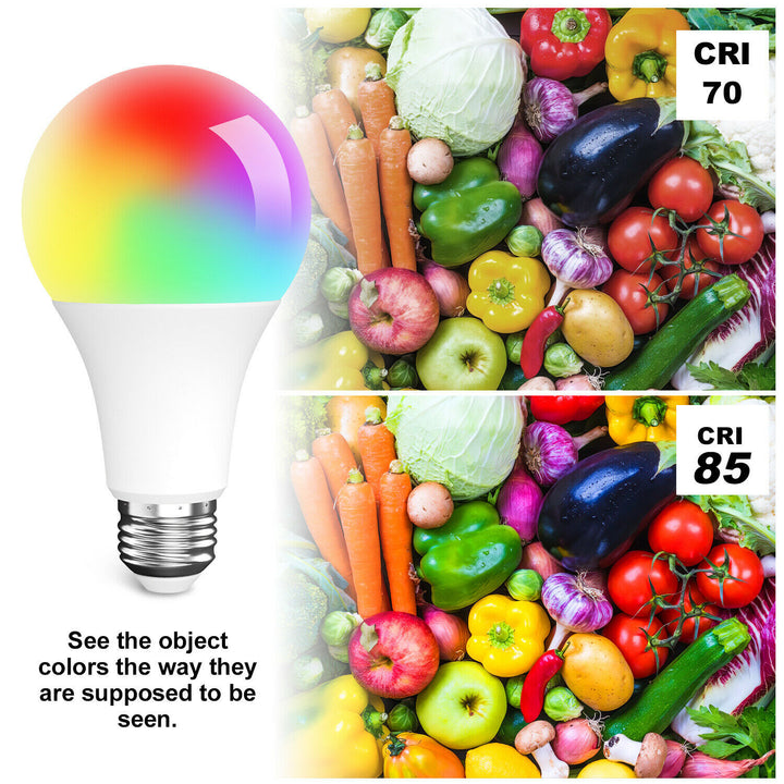 LED Light Bulb 15W RGB Smart Wireless Remote Dimmable Lamp Color Changing Smart WiFi LED Light Bulb Multi-Color For Alexa