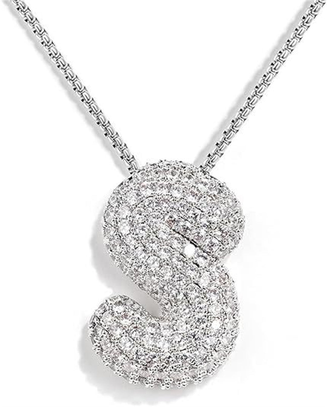 Collier de lettre d'anglais en laiton Zircon Balloon