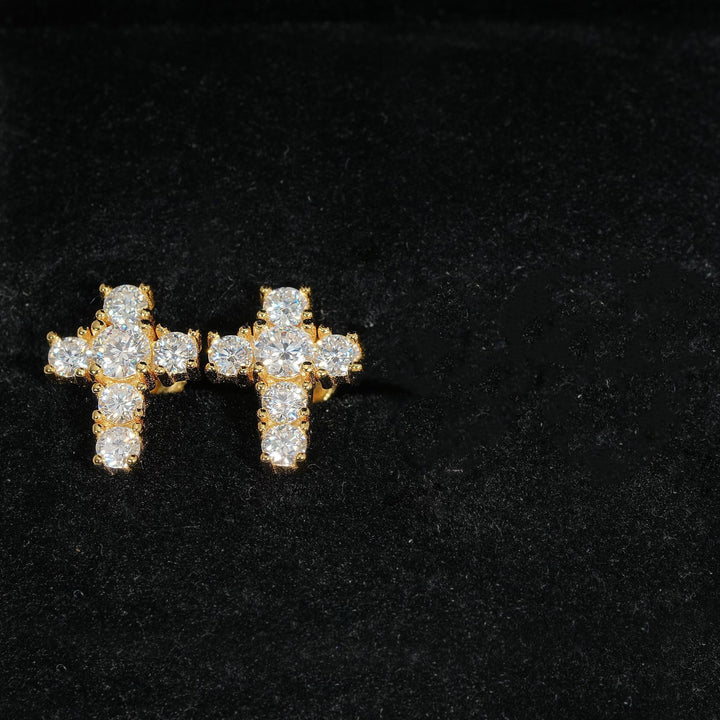Cross S925 Silver Hip Hop Jewelry DF Jewelry Earrings