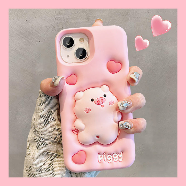 Expansion Pinch Pig Soft Silicone Cover Phone Case