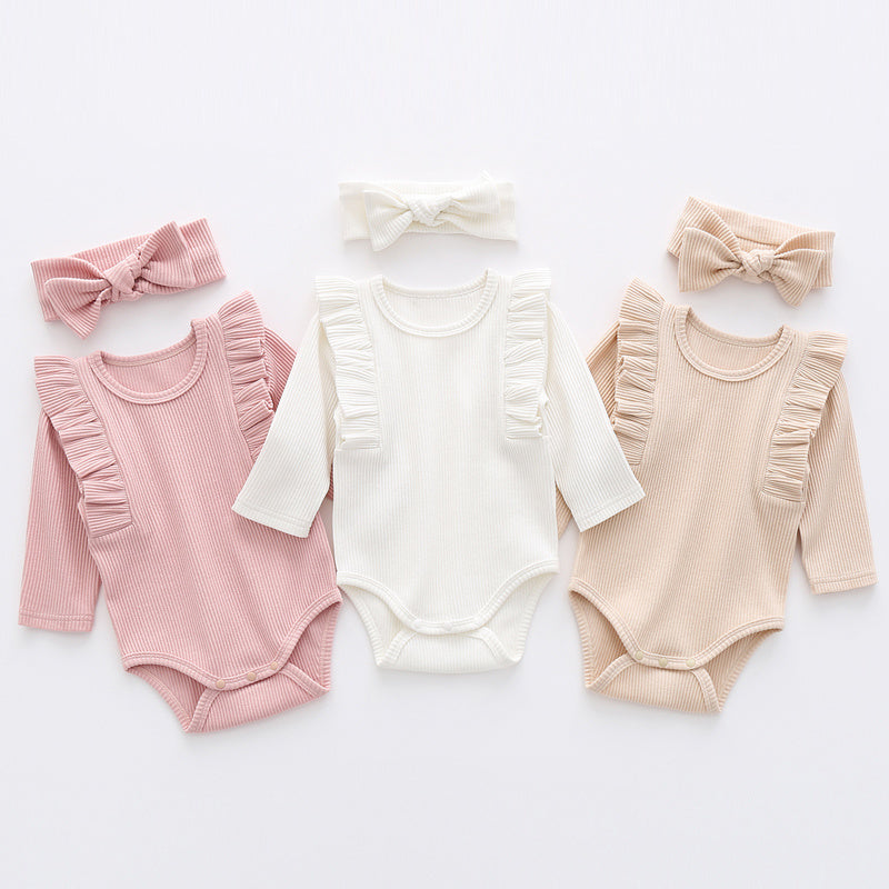 Rüschenhülsenbaby Langarmdreieck Bodysuit