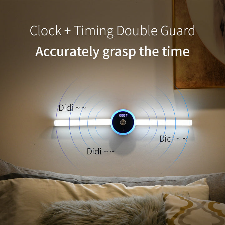 Smart Cabinet Light Clock Timing Sensor Licht Verwijderbare LED Garderobe Licht Handmatige Sweep Switch Light