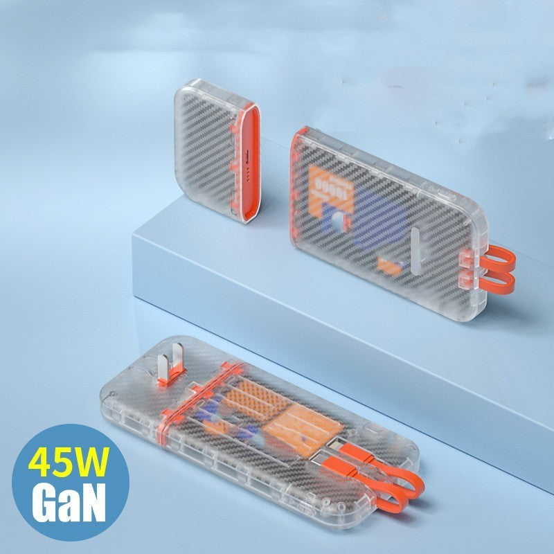 Lade Bank Transparent Magnet Saug Trennung Typ 45W Die Schnelle Ladung wird mit Kabelstopfen geliefert