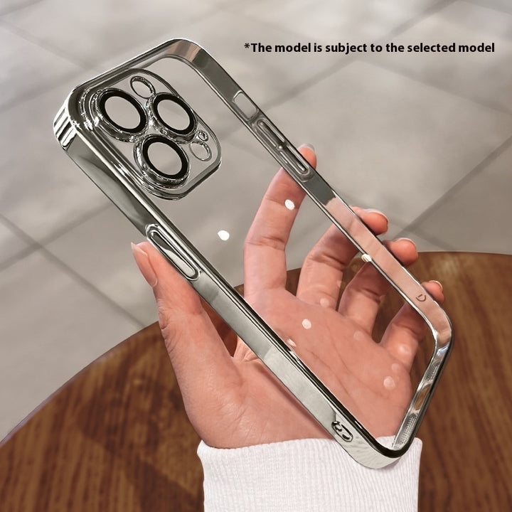 Приложимо за iPhone15 Телефон калъф с електропластиран TPU мек капак Прозрачно устойчив на капки
