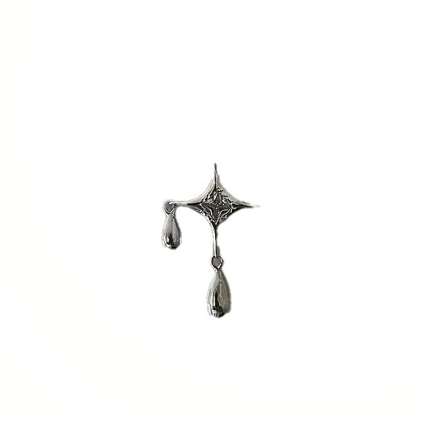 Silver Needle Star River Evening Stud örhängen Kvinnors tredimensionella vattenfall