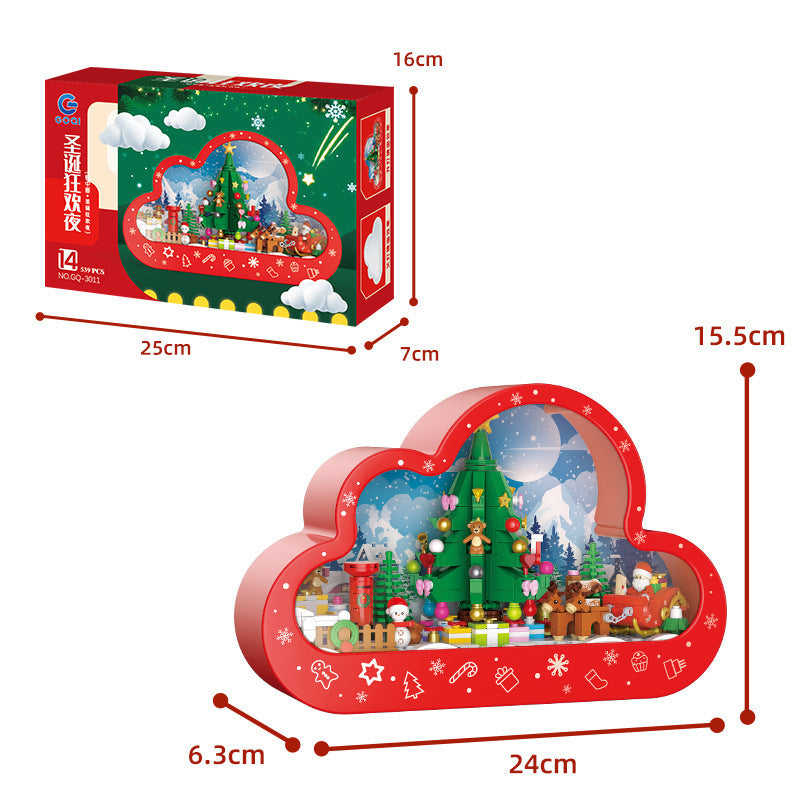 Christma Ny stil samlet byggestein Toys Cloud Night Lamp Dekorative speil ramme LED -bordlys Kreativt skrivebord Soverom håndlagde bursdagsgaver