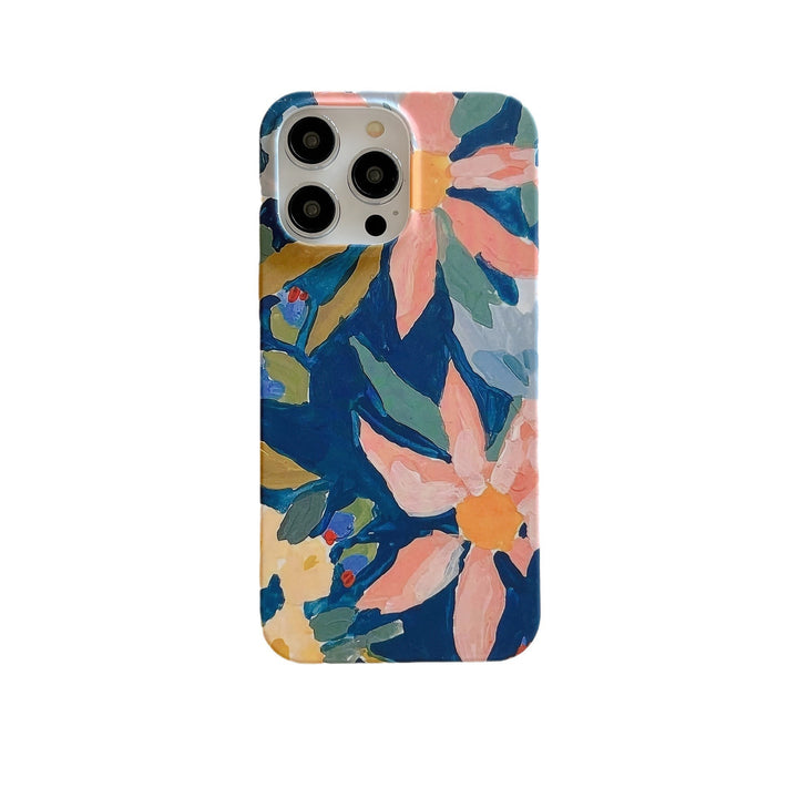 Phone Case Water Sticker Oil Painting Aeolian Bells Flower Double Film PC Drop-resistant