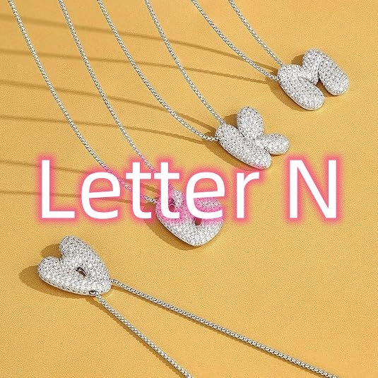 Brass zirkon ballon Engelse letter ketting