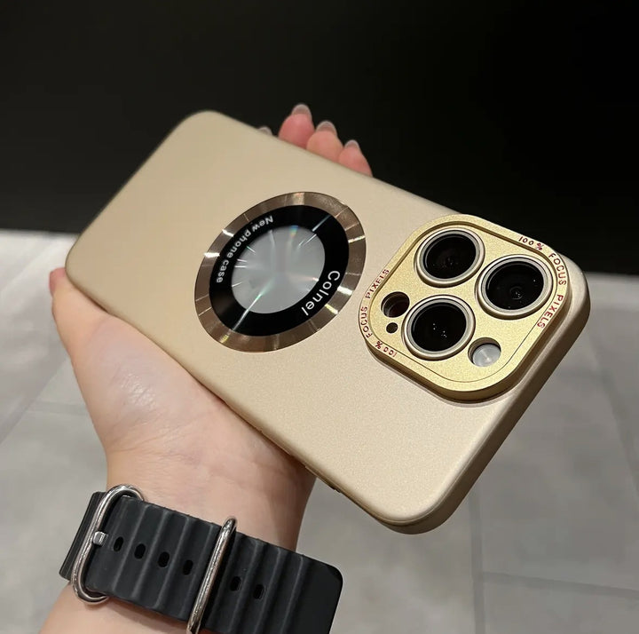 Metal Lens Frame Frosted Phone Case