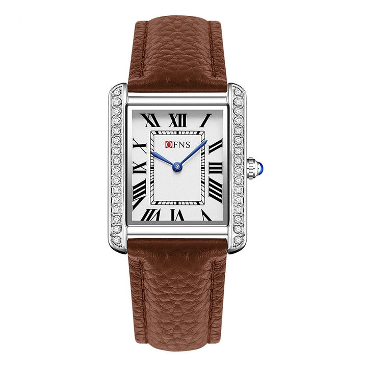 Retro Diamond Inlaid Inlaid haut de gamme de quartz pour femmes