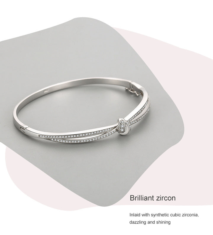 Bracelet Airgid Diamond Oscailte S925 na mBan agus na mBan
