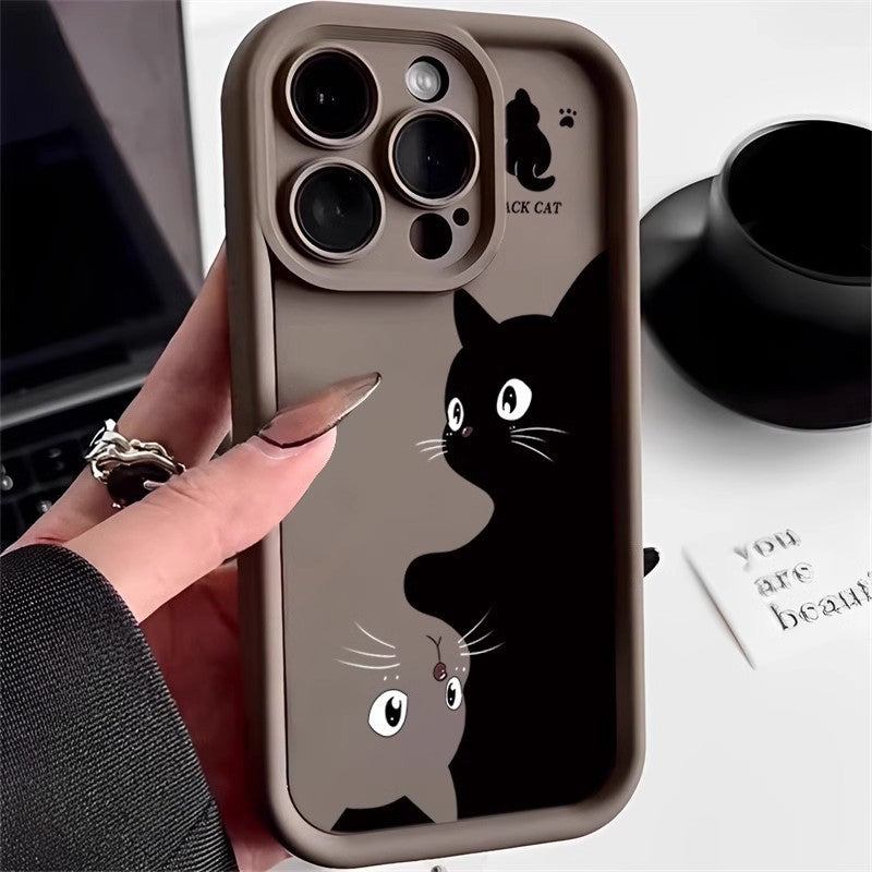 Cat Anti-Fall Frosted Silicone Phone Case