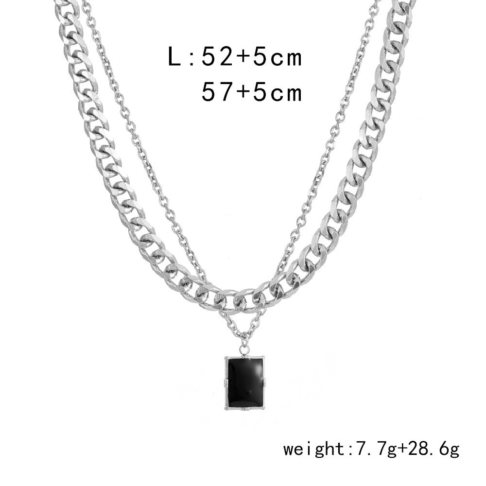 Men's Stainless Steel Double-layer Necklace