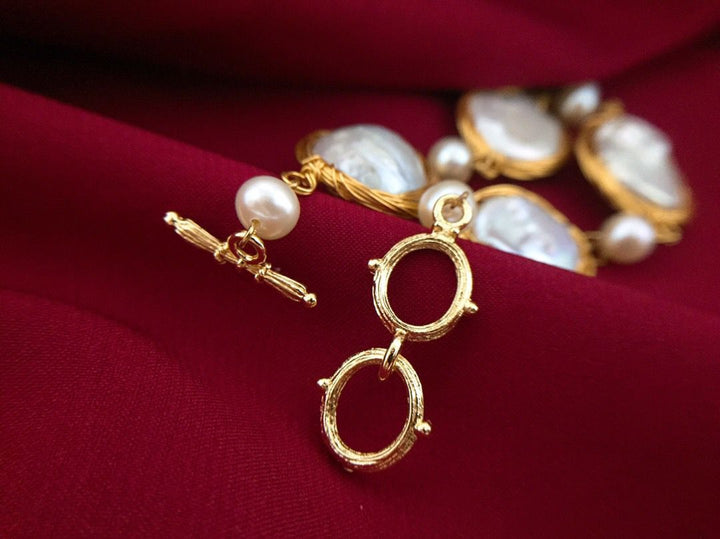 Bracelet de perle de bouton d'eau douce de la mode pour femmes