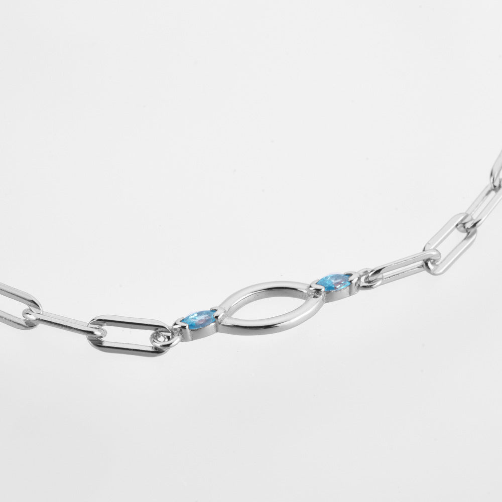 Bracelet long de la chaîne rectangulaire