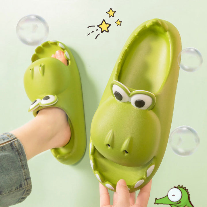 Niños zapatillas de dinosaurios al por mayor de verano dibujos animados para el hogar al aire libre sandalias eva mujer hombres zapatillas lindas zapatillas de bebé zapatos