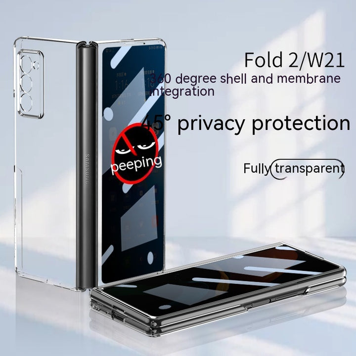 Caja de teléfono Pantalla plegada PC transparente electroplacado Case duro